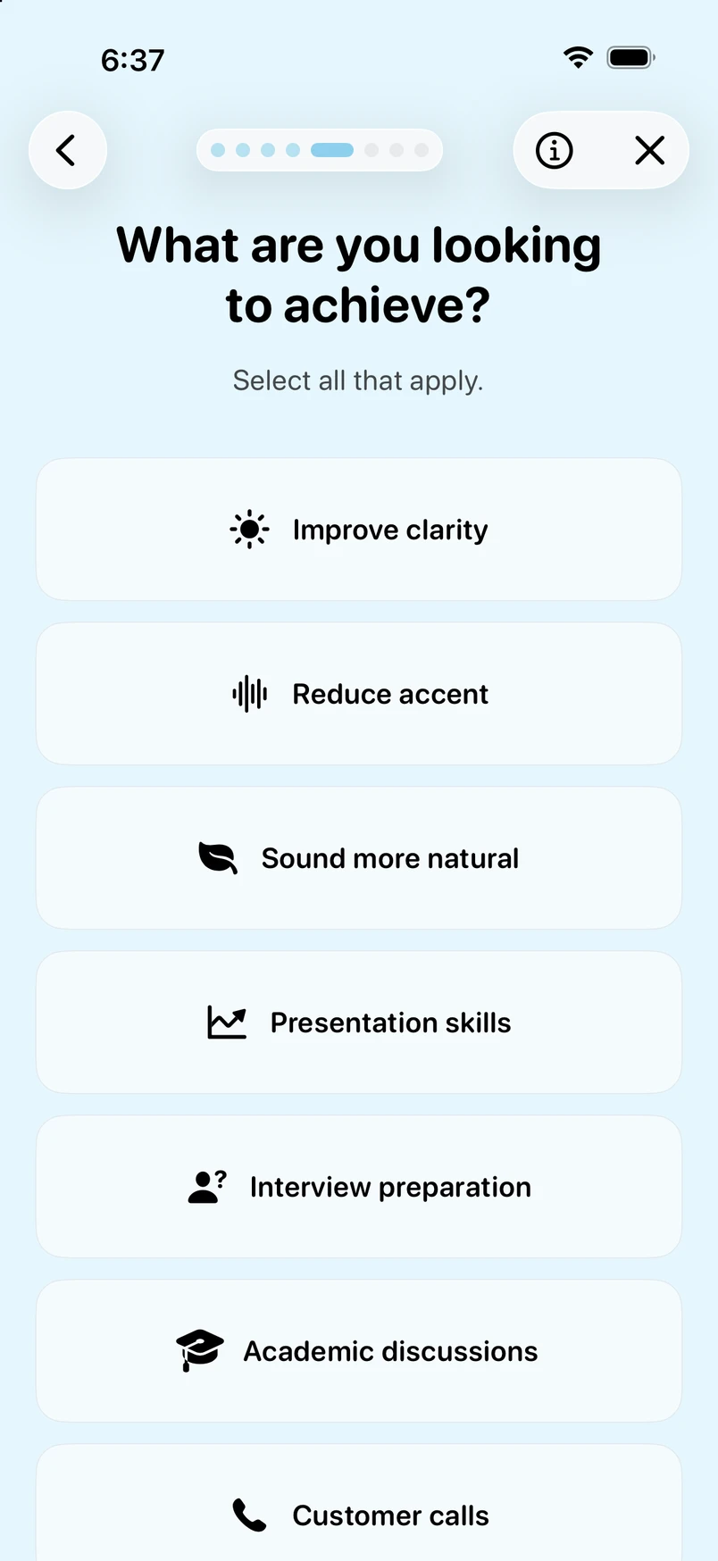 Vernato app: Practice goals